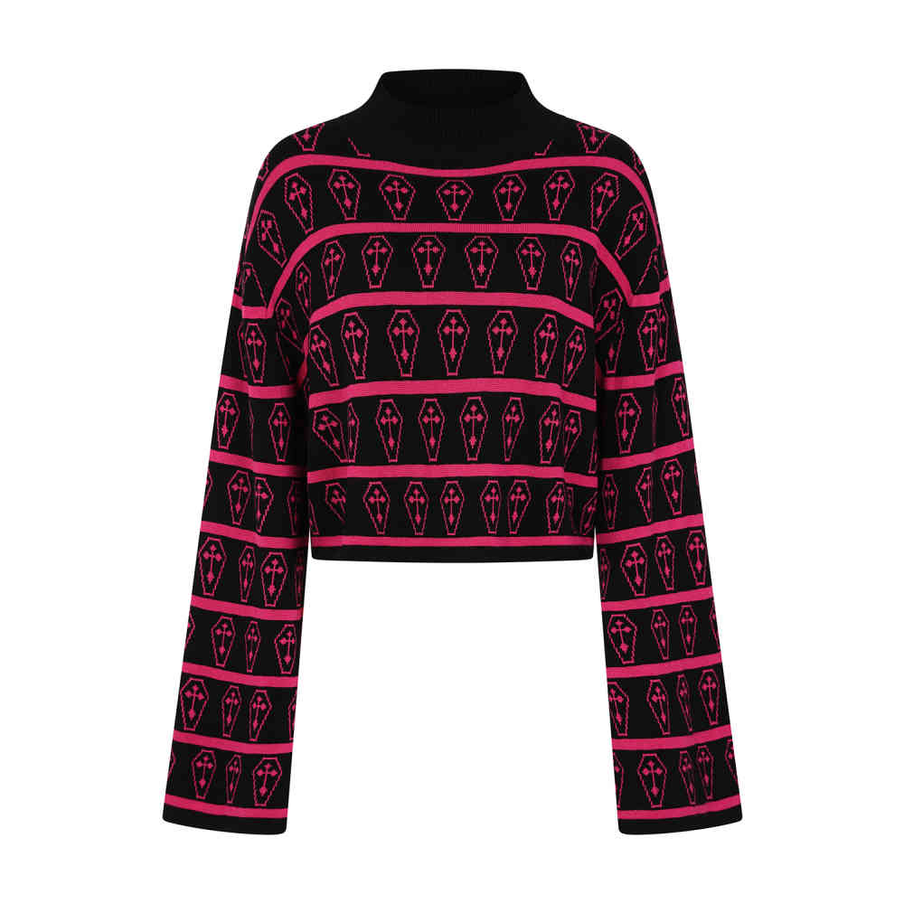 Banned - Celda Pull en tricot - Noir/Rose